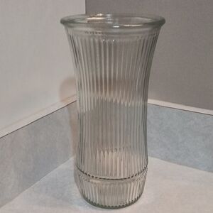 Hoosier Ribbed Elegant Clear Glass Vase